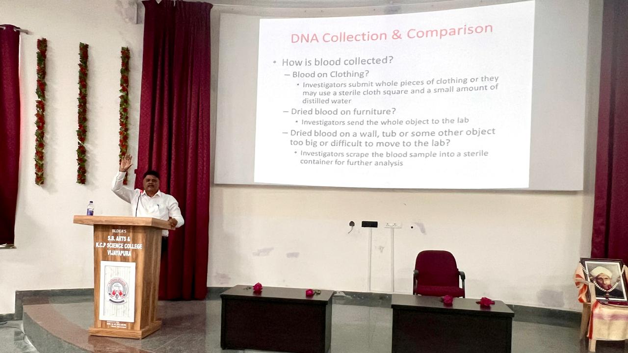 An invited talk titled “Applications of Forensic Science” on 28 February 2026.